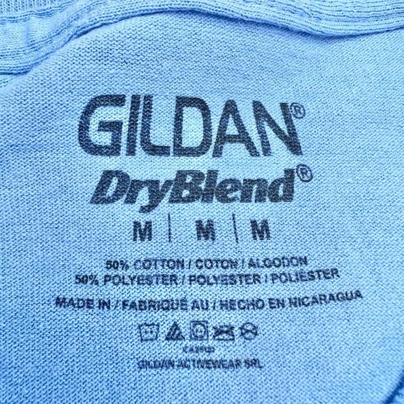 Gildan Dry Blend Medium Carolina Blue T-Shirt Short Sleeve - Picture 3 of 3